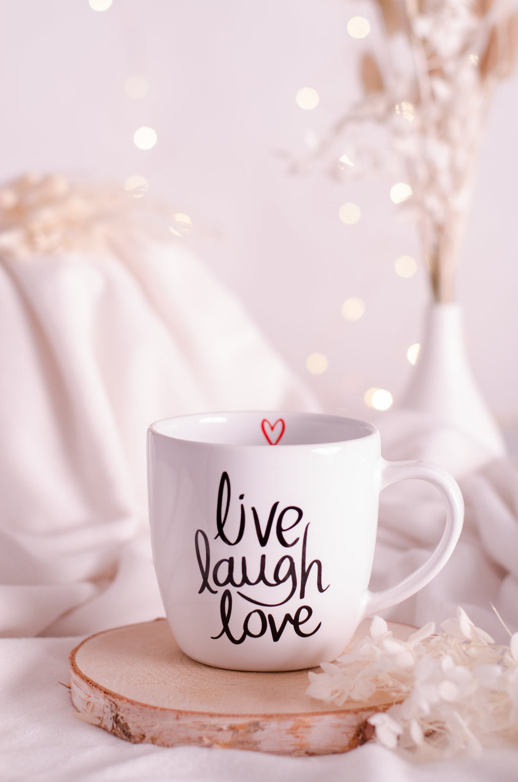 Tazza Mug motivazionale Live, Laugh, Love.